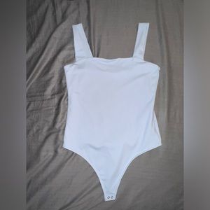 Abercrombie Double-Layered Seamless Fabric Squareneck Bodysuit light blue large